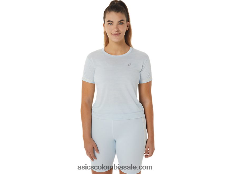 mujer Asics top corto de carrera cielo/crema 20X82N2245
