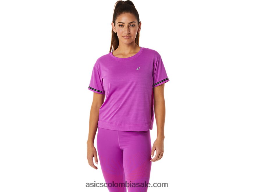 mujer Asics top corto de carrera orquídea 20X82N3036