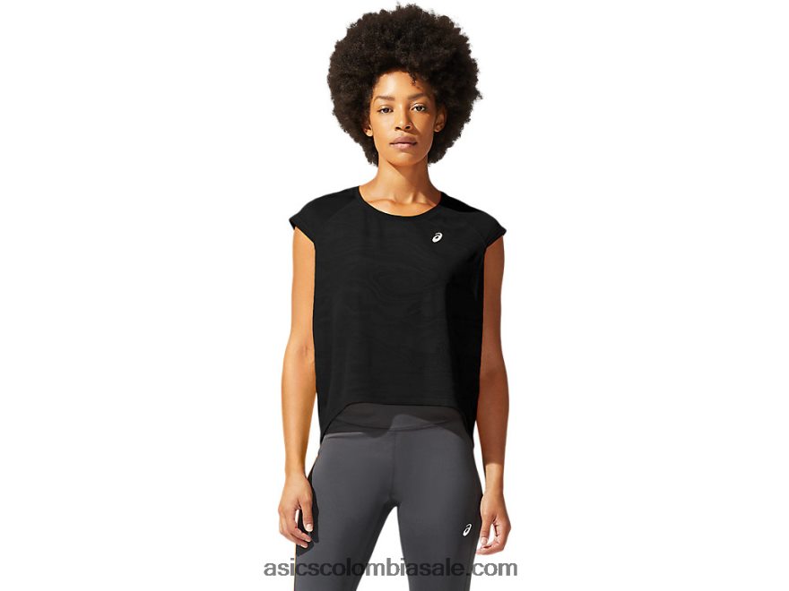mujer Asics top corto ventilado sf rendimiento negro 20X82N3936