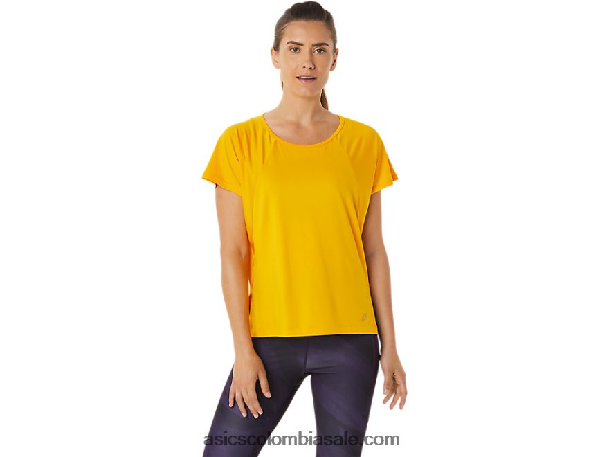 mujer Asics top de manga corta con abertura lateral girasol 20X82N2940