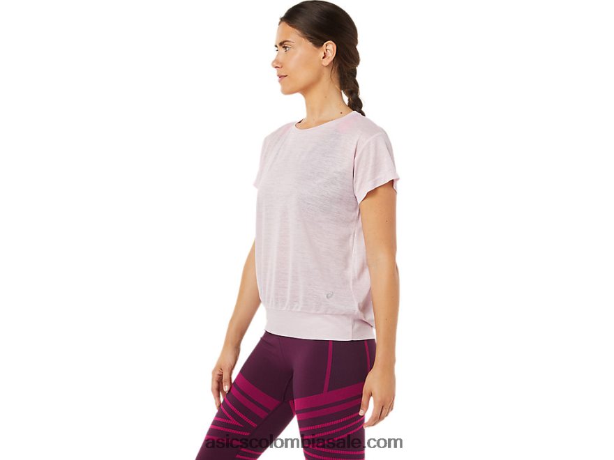 mujer Asics top de manga corta con espalda abierta apenas rosa 20X82N3383