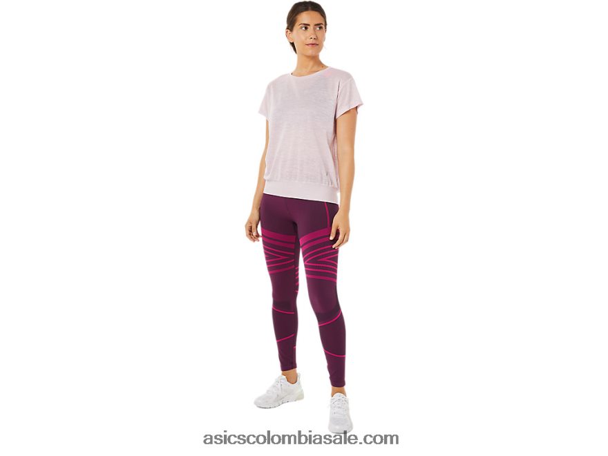 mujer Asics top de manga corta con espalda abierta apenas rosa 20X82N3383