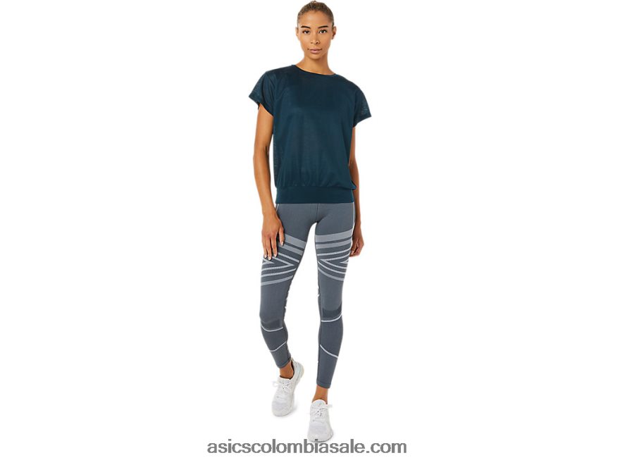 mujer Asics top de manga corta con espalda abierta azul francés 20X82N3363