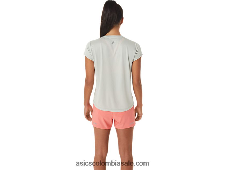 mujer Asics top de manga corta con logo fujitrail salvia ligera 20X82N2510