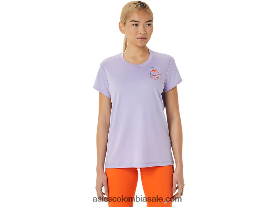 mujer Asics top de manga corta con logo fujitrail vapor 20X82N3074