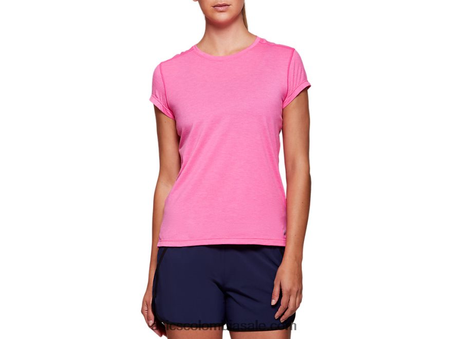 mujer Asics top de manga corta dorai brezo rosa brillante 20X82N4054