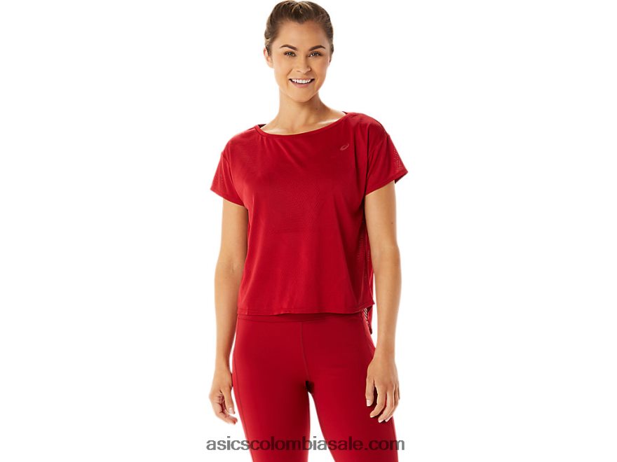 mujer Asics top de manga corta en jacquard de movekoyo arándano 20X82N2800