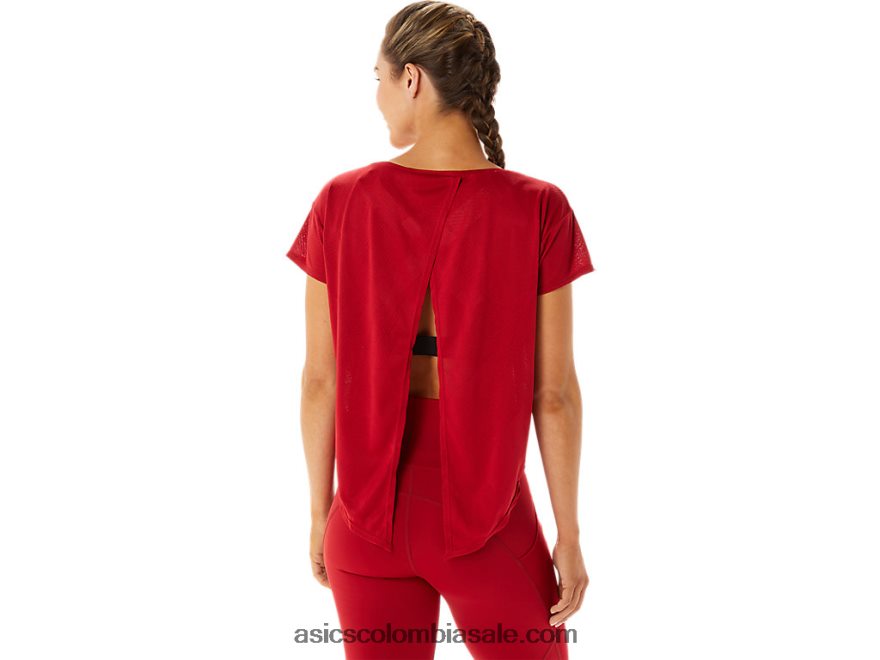 mujer Asics top de manga corta en jacquard de movekoyo arándano 20X82N2800