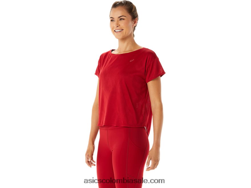 mujer Asics top de manga corta en jacquard de movekoyo arándano 20X82N2800