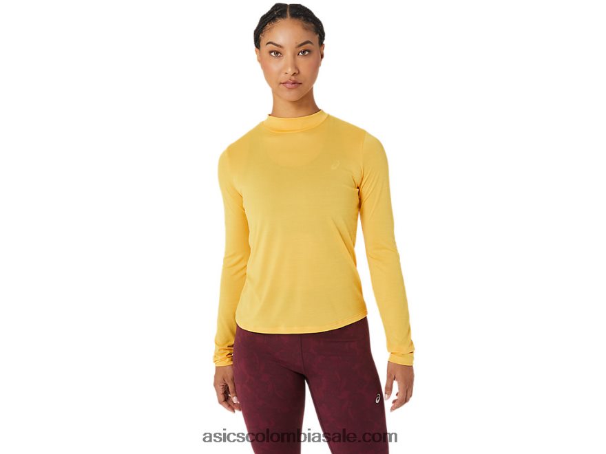 mujer Asics top de manga larga con cuello alto runkoyo tigre amarillo 20X82N2802