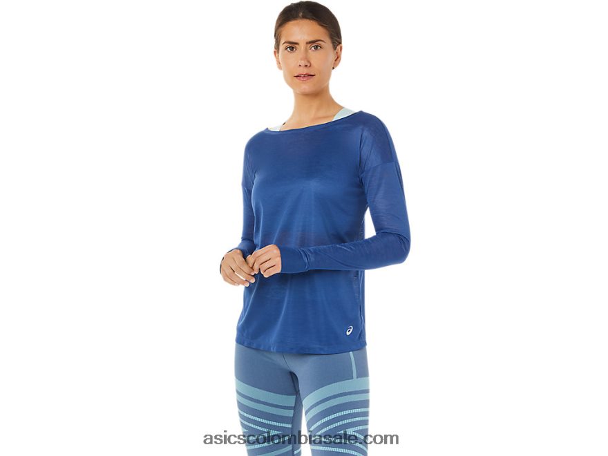 mujer Asics top de manga larga con espalda abierta gran tiburon 20X82N3361