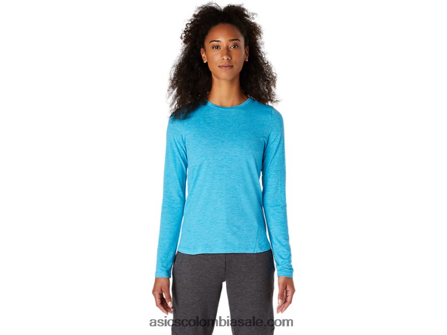 mujer Asics top de manga larga de brezo agua digital 20X82N4117