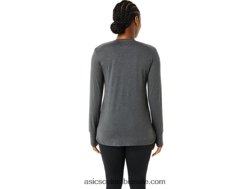 mujer Asics top de manga larga de brezo brezo gris oscuro 20X82N3690