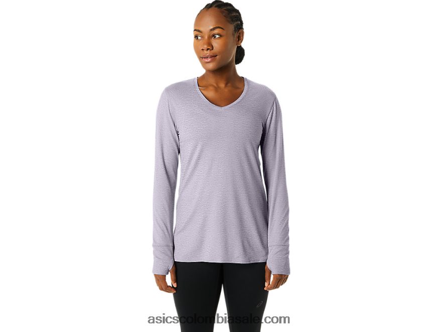 mujer Asics top de manga larga de brezo brezo violeta anochecer 20X82N2304
