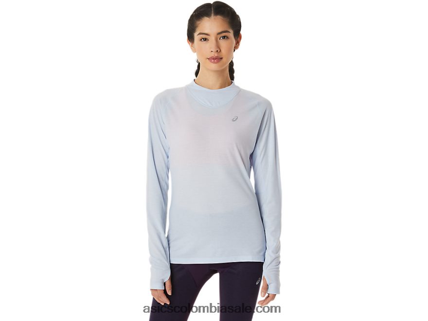 mujer Asics top de manga larga de invierno cielo suave 20X82N2798
