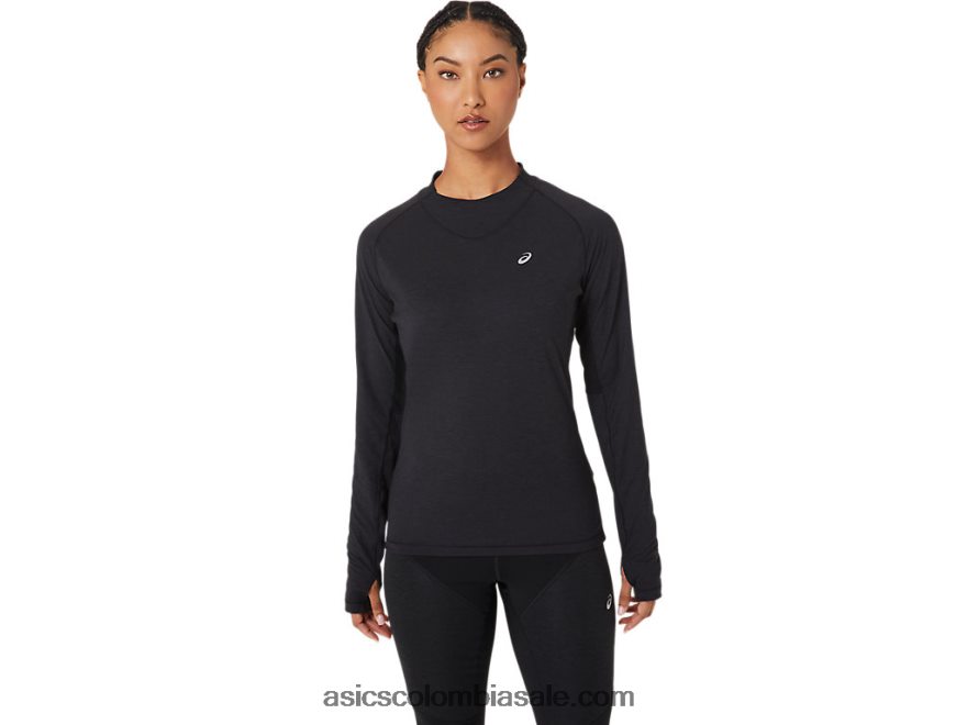 mujer Asics top de manga larga de invierno rendimiento negro 20X82N2756