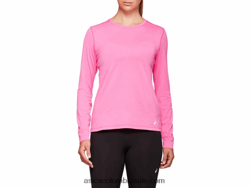 mujer Asics top de manga larga dorai brezo rosa brillante 20X82N4047