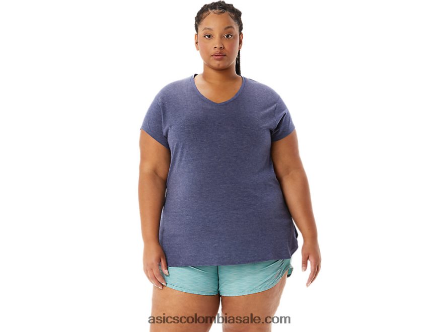 mujer Asics top jaspeado con cuello en v brezo chaquetón 20X82N3921