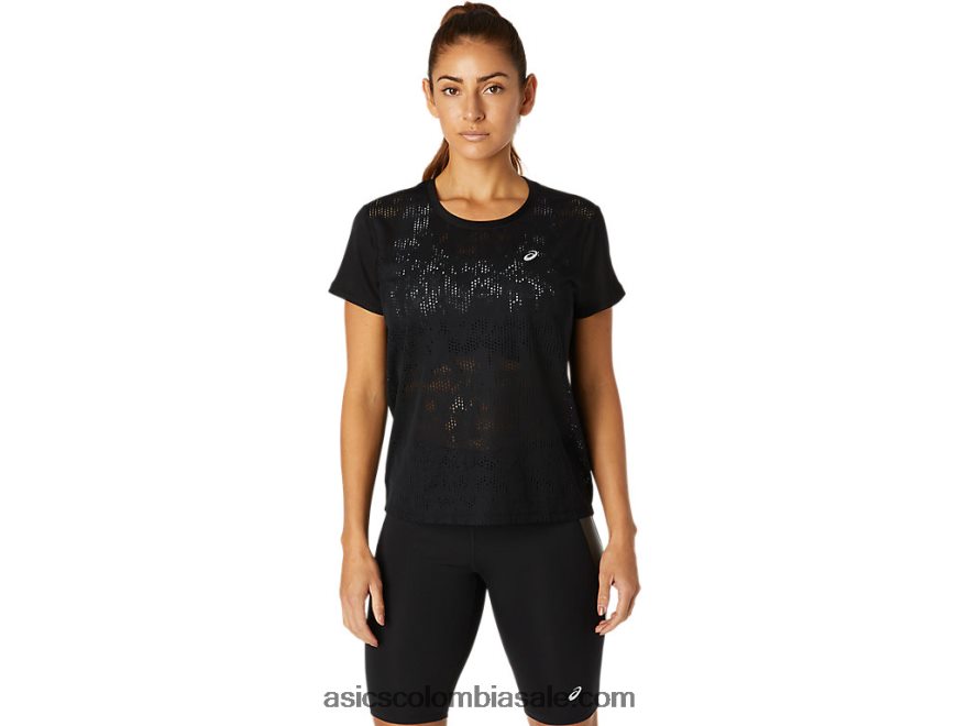 mujer Asics ventilar top de manga corta rendimiento negro 20X82N3819
