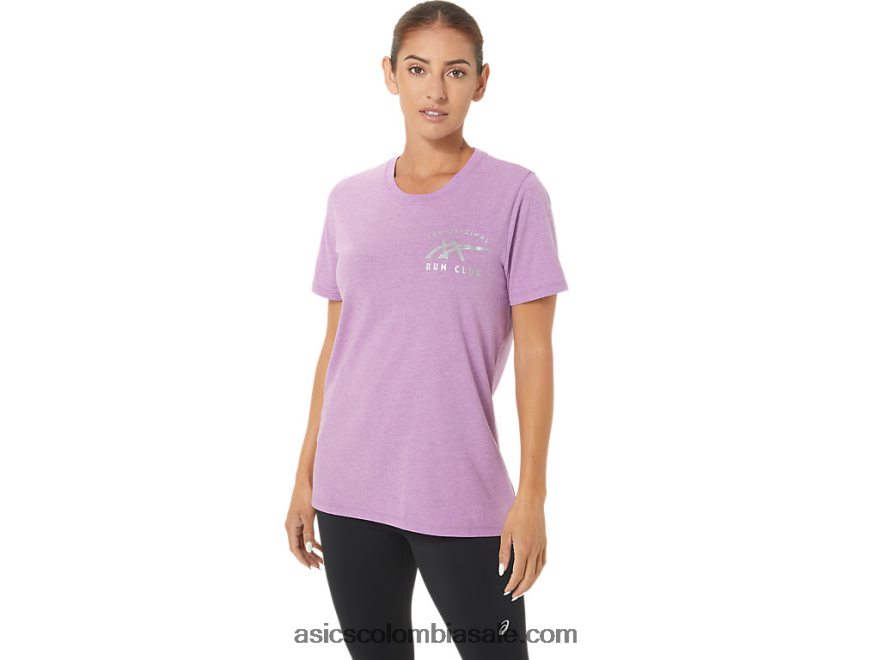 mujer Asics w orc luminoso pequeño logo ss crew brezo orquídea 20X82N2734