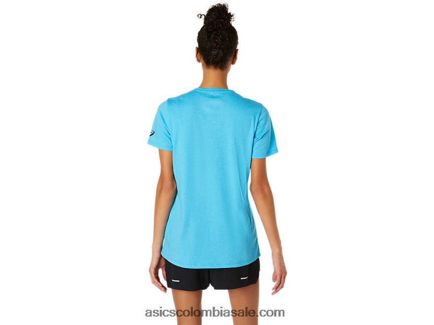 mujer Asics xg manga corta con cuello en v brezo acuático digital 20X82N4098