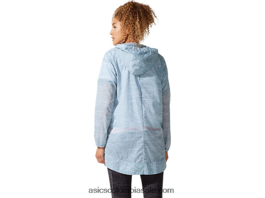 mujer Asics chamarra larga tejida aireada humo azul 20X82N4029