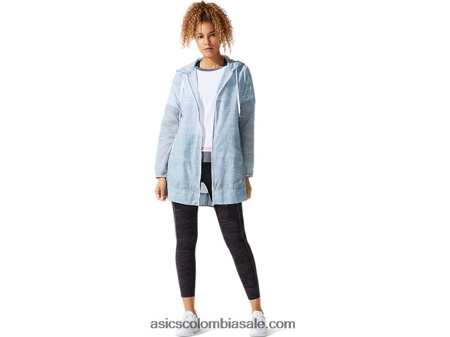 mujer Asics chamarra larga tejida aireada humo azul 20X82N4029