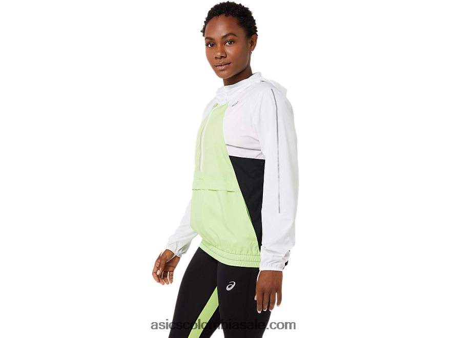 mujer Asics chamarra ligera blanco brillante/verde lima 20X82N3270