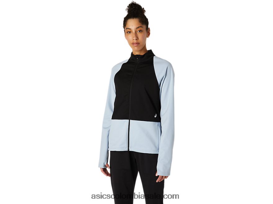 mujer Asics chaqueta con cremallera completa thermostorm neblina/negro rendimiento 20X82N3638