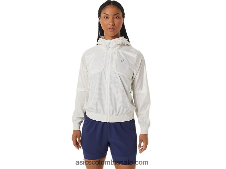 mujer Asics chaqueta de correr nagino crema 20X82N2243