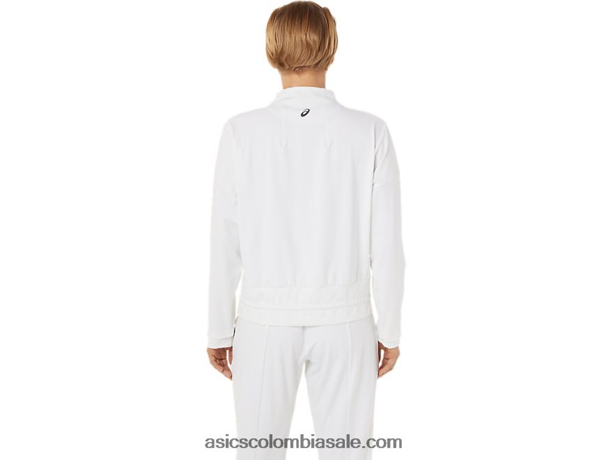 mujer Asics chaqueta de tenis blanco brillante/negro 20X82N3286