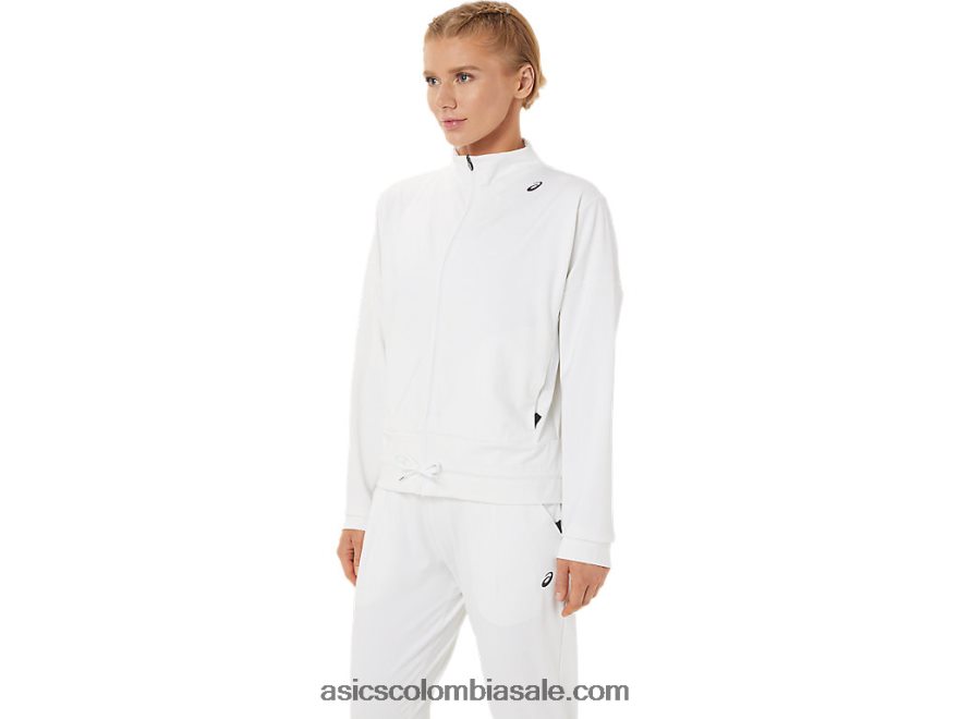 mujer Asics chaqueta de tenis blanco brillante/negro 20X82N3286