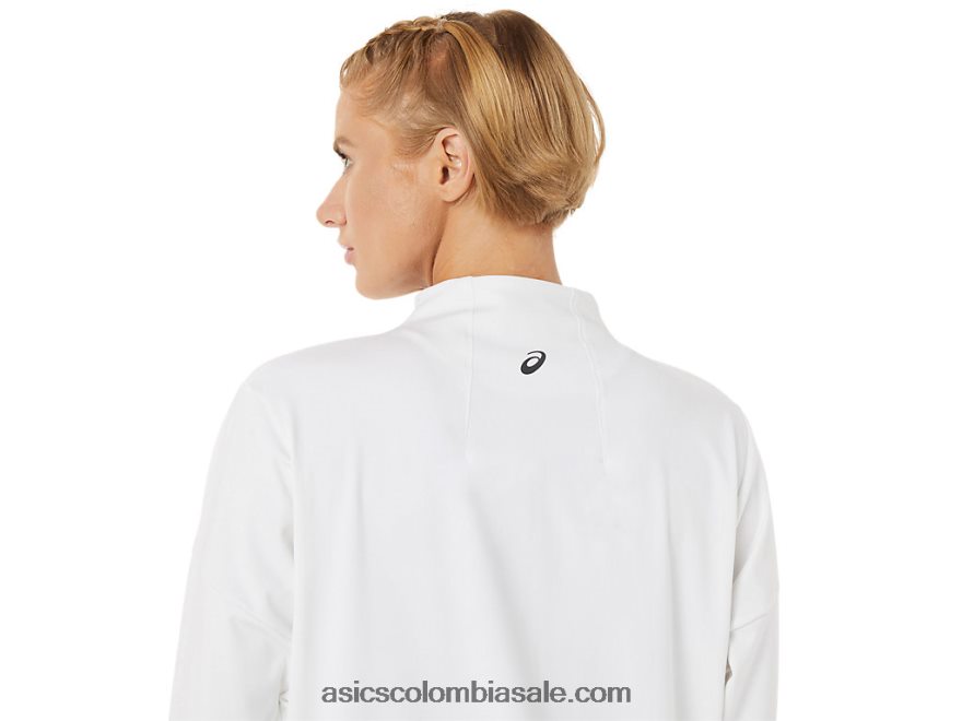 mujer Asics chaqueta de tenis blanco brillante/negro 20X82N3286