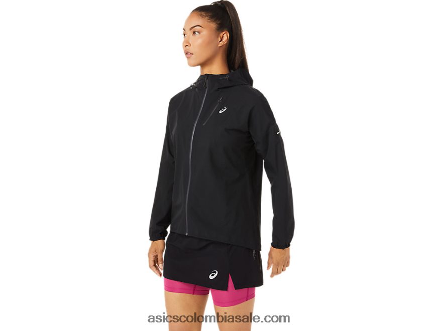 mujer Asics chaqueta impermeable fujitrail rendimiento negro 20X82N3482