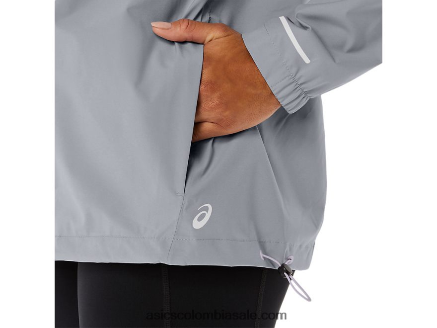 mujer Asics chaqueta impermeable gris piedmont/violeta anochecer 20X82N2328