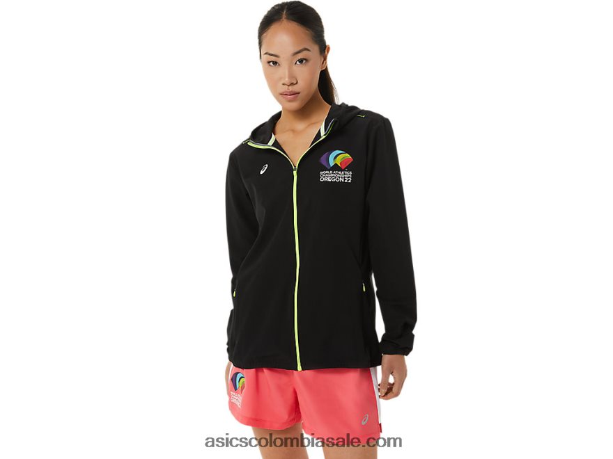 mujer Asics chaqueta lista wch rendimiento negro 20X82N3222