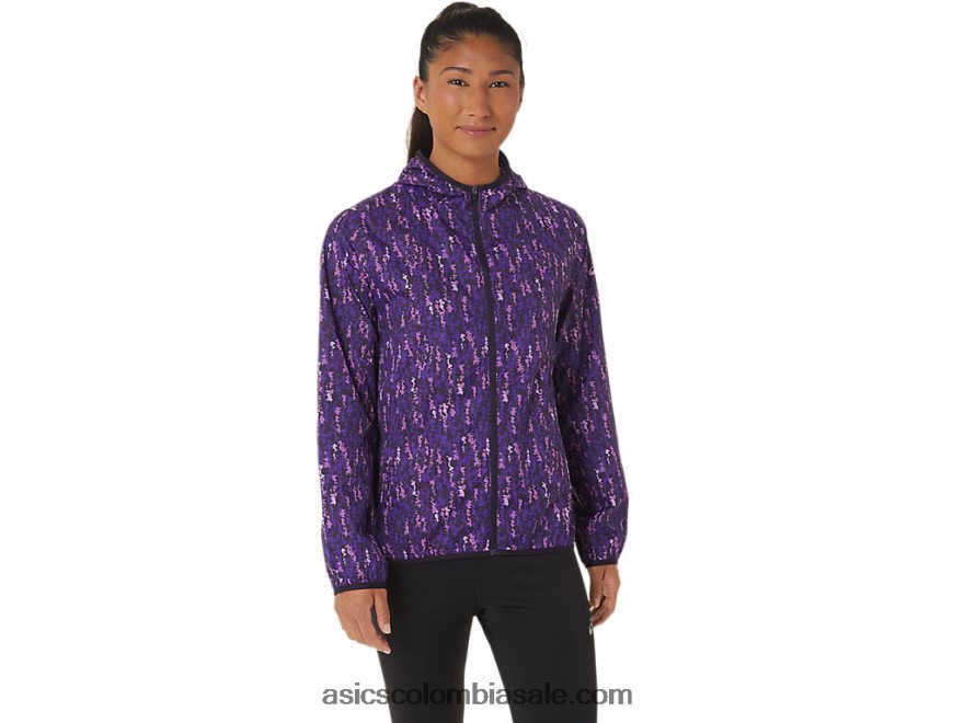 mujer Asics chaqueta plegable pincelada de orquídea / solanáceas 20X82N2771