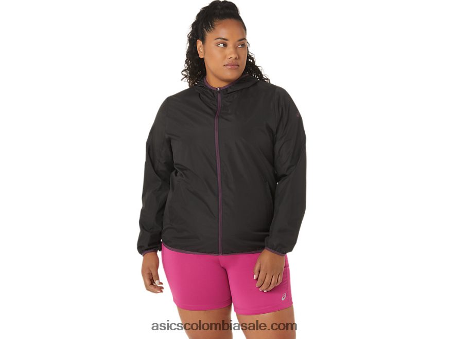 mujer Asics chaqueta plegable rendimiento negro/ciruela profunda 20X82N3358