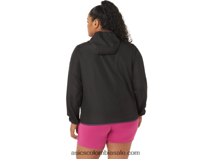 mujer Asics chaqueta plegable rendimiento negro/ciruela profunda 20X82N3358