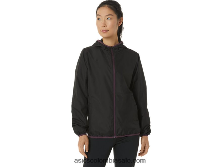mujer Asics chaqueta plegable rendimiento negro/ciruela profunda 20X82N3358