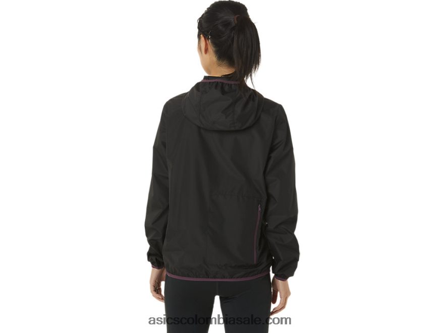 mujer Asics chaqueta plegable rendimiento negro/ciruela profunda 20X82N3358