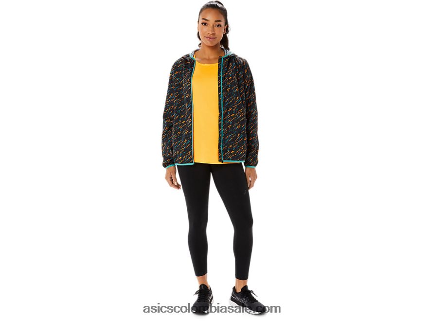 mujer Asics chaqueta plegable sombra de noche/estampado de salvia 20X82N3399