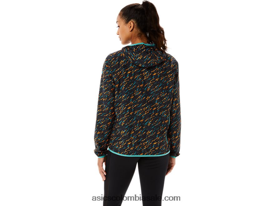mujer Asics chaqueta plegable sombra de noche/estampado de salvia 20X82N3399