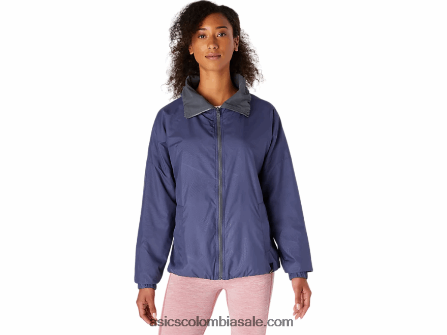 mujer Asics chaqueta reversible azul trueno/gris portador 20X82N3670