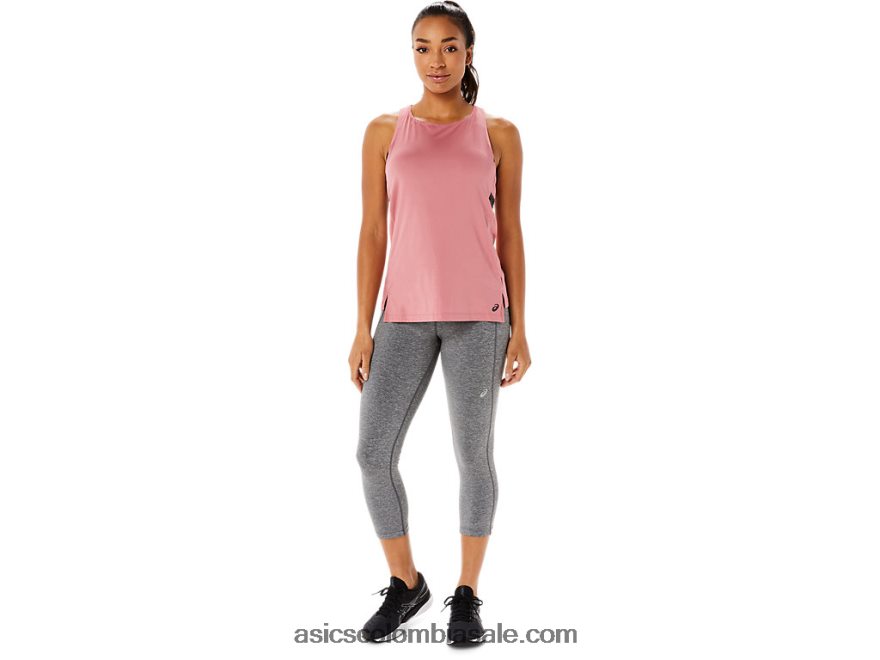 mujer Asics capri de rendimiento gris jaspeado oscuro 20X82N3366