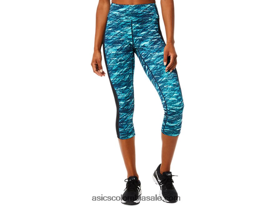 mujer Asics kate bolsillo capri chaquetón/hielo fresco multi 20X82N3771