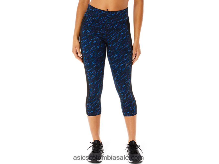 mujer Asics kate bolsillo capri impresión de sombra nocturna/lago 20X82N3516