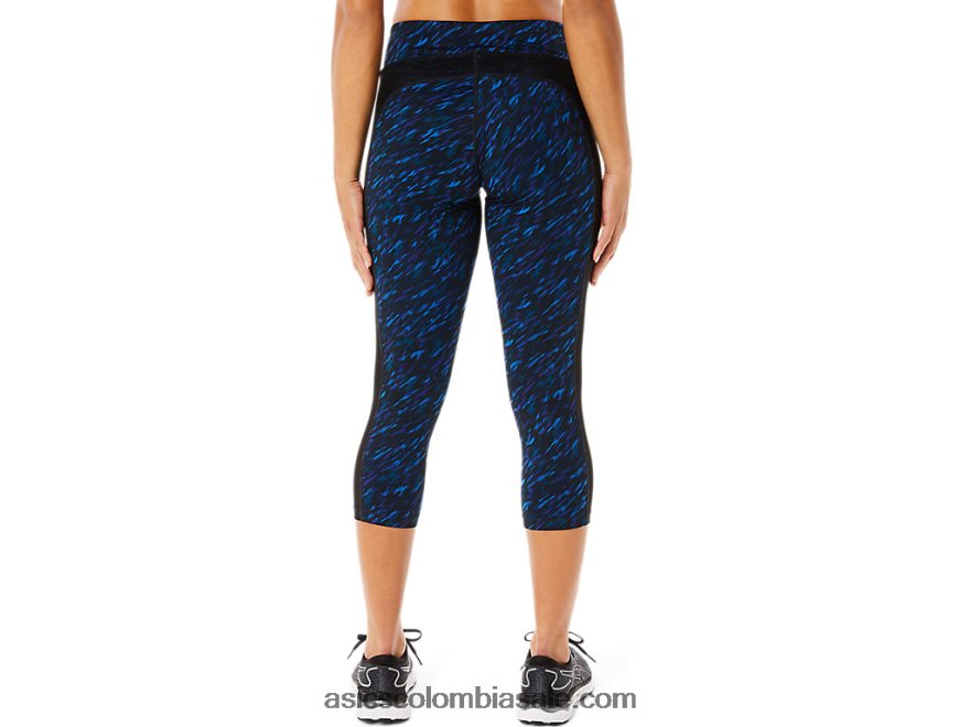 mujer Asics kate bolsillo capri impresión de sombra nocturna/lago 20X82N3516