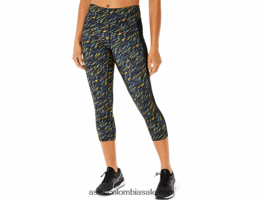 mujer Asics kate bolsillo capri sombra de noche/estampado de salvia 20X82N3400