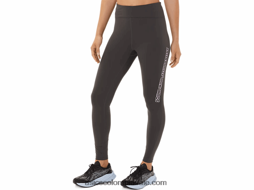 mujer Asics medias con gráfico del logo gris obsidiana 20X82N2946